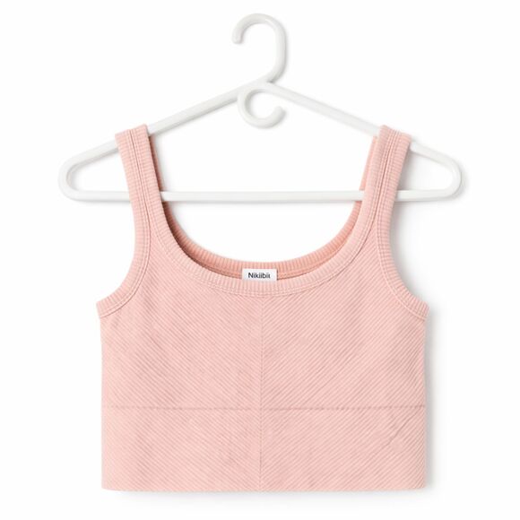 Nikibiki Other - Nikibiki Blush Pink Ribbed Cropped Tank Top Stretch Seamless Crop Camisole